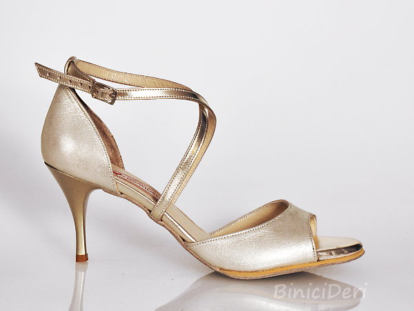 Women's tango shoe - Light gold jewel 11pp